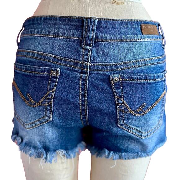 Womens Shorts Size 9 Denim Distressed Western Rodeo Summertime Beach Boho Travel - Picture 5 of 8